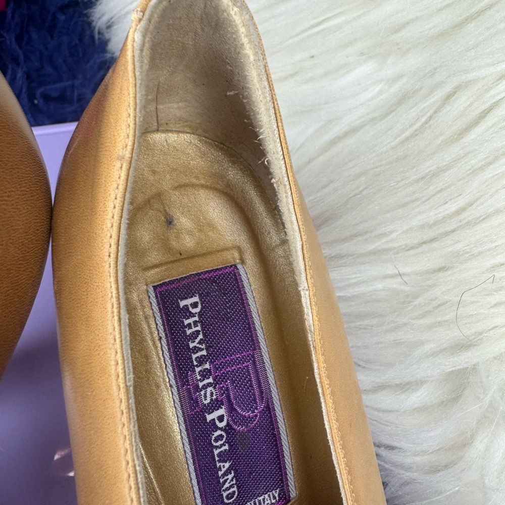 4/$10 Phyllis Poland Made in Italy Tan Women's Heels - Picture 4 of 7